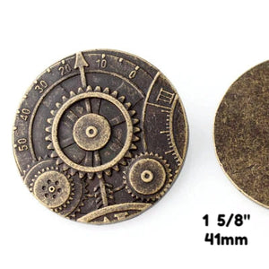 Mechanism Button - Antique Brass - 1 5/8" (41mm) - Craft De Ville - Craft de Ville