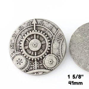 Mechanism Button - Antique Silver - 1 5/8" (41mm) - Craft De Ville - Craft de Ville