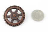 Open Wheel Button - Antique Copper - 1 5/8" (44mm) - Craft De Ville - Craft de Ville