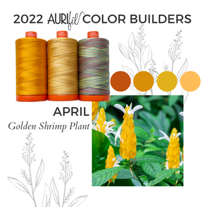 Preorder April - Aurifil 50Wt Color Builders Golden Shrimp Plant Cotton Thread