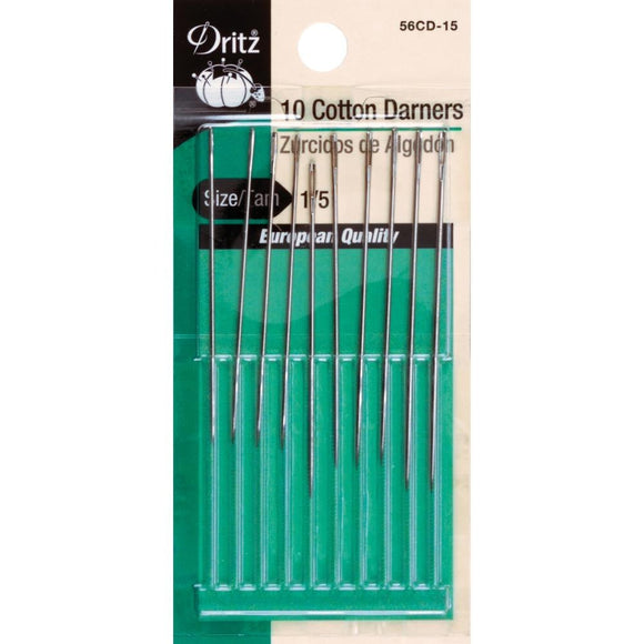 Cotton Darners Hand Needles - Size 1 & 5 - 10 pack - Dritz - Craft de Ville