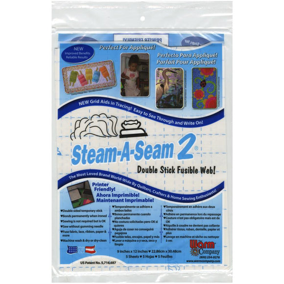 Steam-A-Seam 2 - 9 X 12 5 Sheets Interfacing & Stabilizers