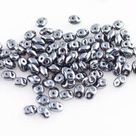 Superduo 2 Hole Seedbead - Jet Hematite - 2.5X5mm - Matubo - Craft de Ville