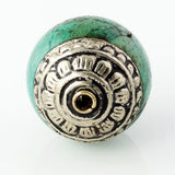 Thai Silver - Capped Green Turquoise Bead - Perfectly Reasonable Tours - Craft de Ville