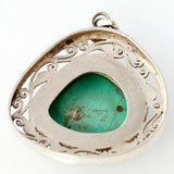 Thai Silver - Large Turquoise Filigree Pendant - Perfectly Reasonable Tours - Craft de Ville