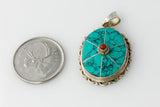 Thai Silver - Turquoise Wheel Pendant - Perfectly Reasonable Tours - Craft de Ville