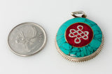 Thai Silver - Turquoise Pendant with Celtic Knot Inlay - Perfectly Reasonable Tours - Craft de Ville