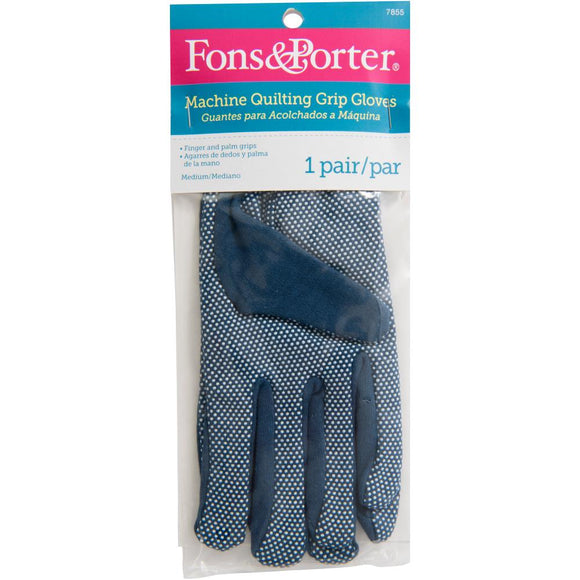 Machine Quilting Grip Gloves - Medium - Fons & Porter - Craft de Ville