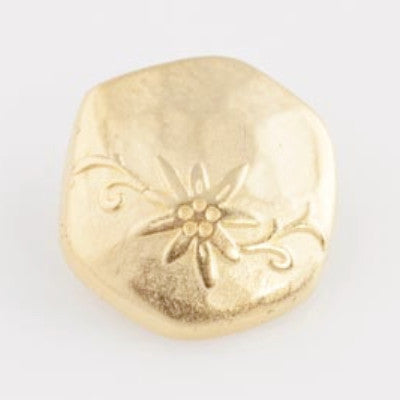 Floral Hex Shank Button - Matte Brass - 40 line - Craft De Ville - Craft de Ville