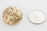 Lucky Coins Shank Button - Antique Brass - 45 line - Craft De Ville - Craft de Ville