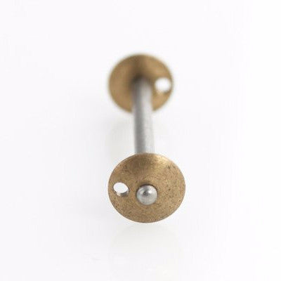 Vintage Bobbin - Brass and Steel - Rounded ends with hole - 1 3/16