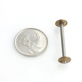 Vintage Bobbin - Brass and Steel - Rounded ends with hole - 1 3/16" - Craft De Ville - Craft de Ville