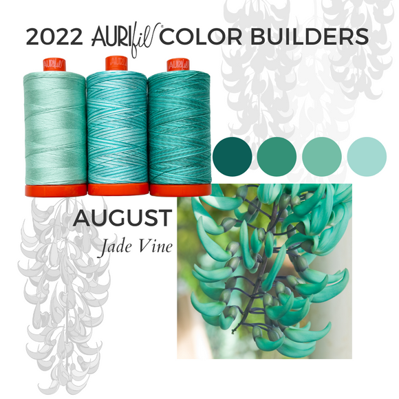 Preorder August - Aurifil 50Wt Color Builders Jade Vine Cotton Thread