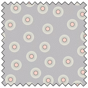 Lewis & Irene - Forme Flower Dots Grey Fabric