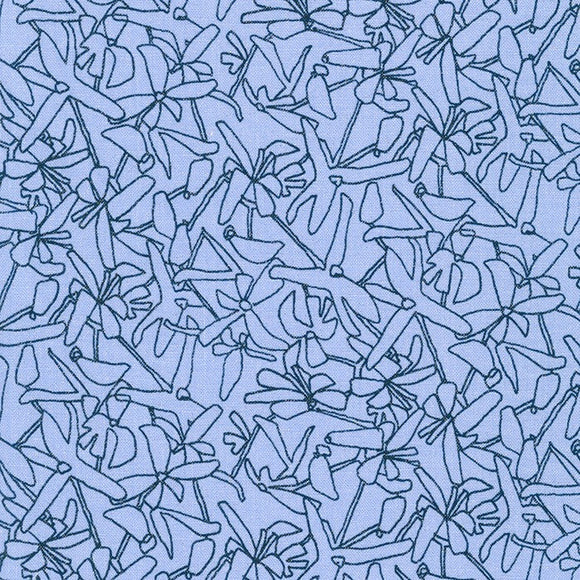 Preorder July - Carolyn Friedlander Languid 21084 Periwinkle Fabric