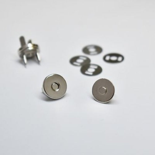 Magnetic Snaps - Slim 10mm - Silver - 2 sets