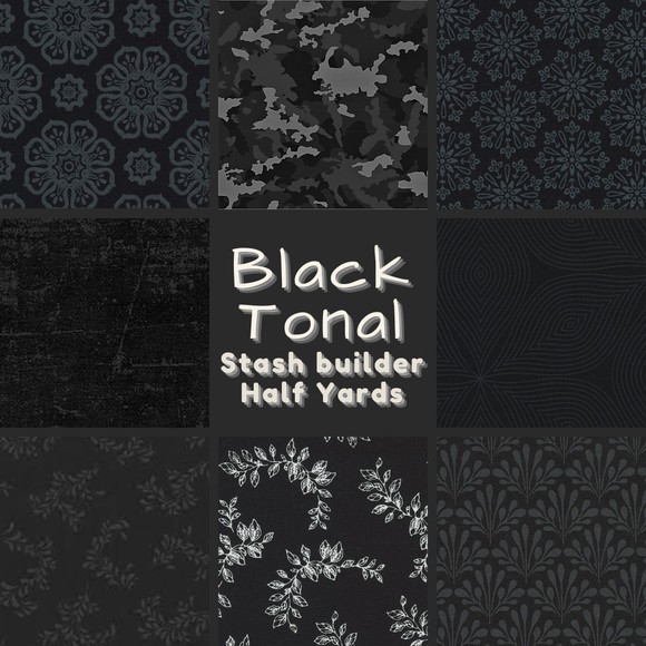 Tissus noirs ton sur ton Stash Builder - Demi-verges