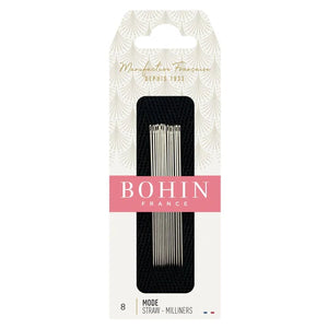 Bohin Straw Milliners Needles - Size 8 - 15 pack