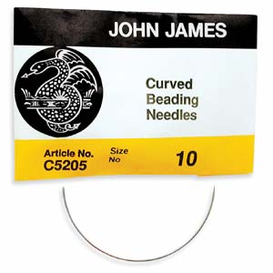 John James Curved #10 Beading Needles - Bulk 25 Pack