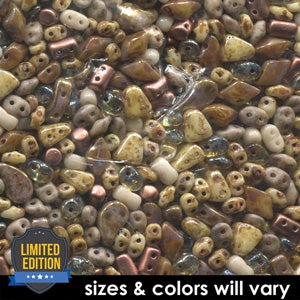 Assorted Czech Shapes - Earth Tone Mix 20G Glass Beads