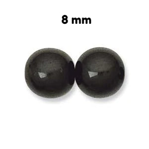 Druk Beads - Jet Black - 8mm Round - Preciosa - Craft de Ville