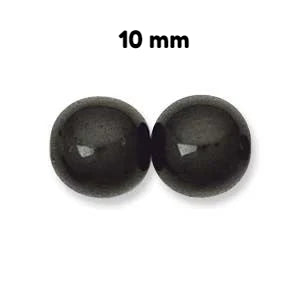 Druk Beads - Jet Black - 10mm Round - Preciosa - Craft de Ville