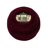 Dmc Pearl Cotton Thread #8 814 - Dark Garnet & Floss