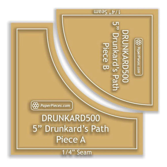 Drunkards Path Acrylic Templates - 1/4 Seam 5 Block