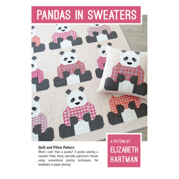 Pandas In Sweaters Quilt Pattern - Elizabeth Hartman Quilting