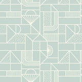 Lewis & Irene - Forme - All Over Geo White on Duck Egg - Lewis & Irene - Craft de Ville