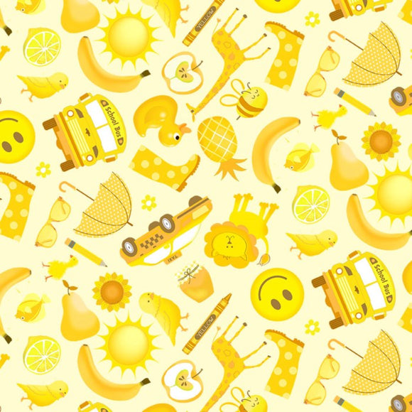 Timeless Treasures - I Spy Objects - Yellow