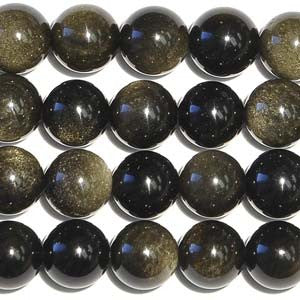 Golden Obsidian - 10mm Round - Pair - Dakota Stones - Craft de Ville