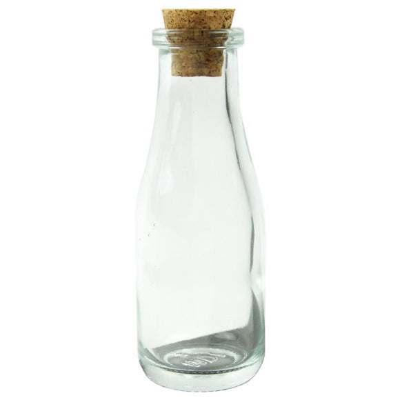 Mini Glass Milk Bottle with Cork - Midwest Design - Craft de Ville