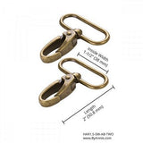 By Annie Swivel Hooks 1.5" Antique Brass - Pair