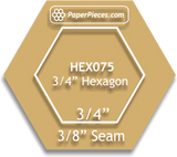 SPECIAL ORDER - Acrylic Hexagon Template - 3/8 seam