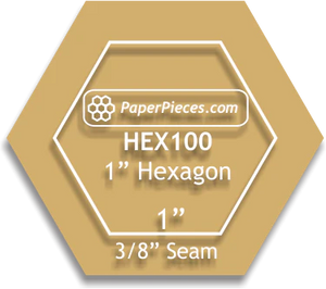 SPECIAL ORDER - Acrylic Hexagon Template - 3/8 seam