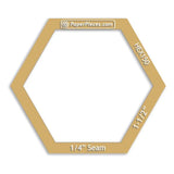 Acrylic Windowed Hexagon Template - 1/4" seam