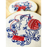 Hook Line & Tinker - Squid Balling Yarn Complete Embroidery Kit Kits