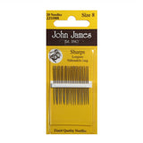 Sharps Needles - Size 8 - 20 pack - John James - Craft de Ville