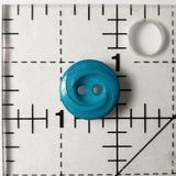 2-Holed Plastic Button - 1/2 Turquoise Buttons