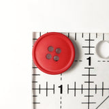 4-Holed Plastic Button - 3/4 Red Buttons