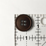 4-Holed Plastic Button - 3/4 Brown Buttons