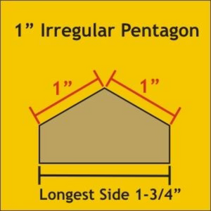 Pentagone irrégulier EPP 1" - Paquet de 100