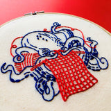 Hook Line & Tinker - Industrious Octopus Complete Embroidery Kit Kits