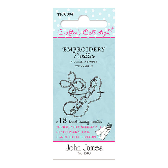 John James Crafters Collection - Embroidery Size 3/7 18 Pack Needles