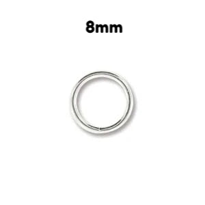 Jump Ring - Silver Plated - 8mm 18 Gauge - BeadSmith - Craft de Ville