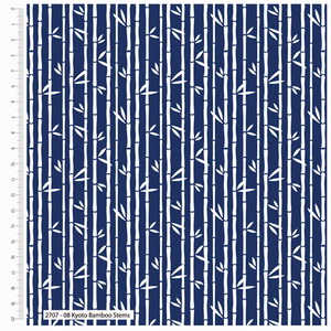 Stuart Hillard - Kyoto Bamboo Stems In Navy Fabric