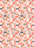 Lewis & Irene - Forme Scattered Geo On Blush Pink Fabric