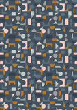Lewis & Irene - Forme Scattered Geo On Navy Fabric
