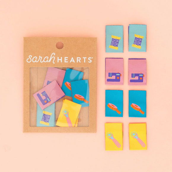 Sarah Hearts - Multipack Woven Labels - Tied With a Ribbon Sewing Notions